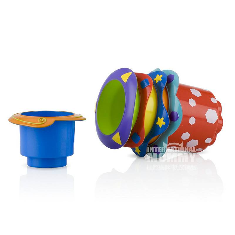 Nuby American Baby Splash Stack Bath Cup 5 Pack Versi Luar Negeri