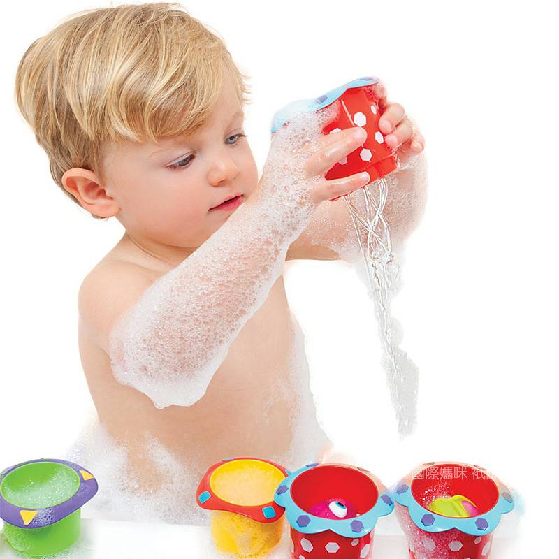 Nuby American Baby Splash Stack Bath Cup 5 Pack Versi Luar Negeri