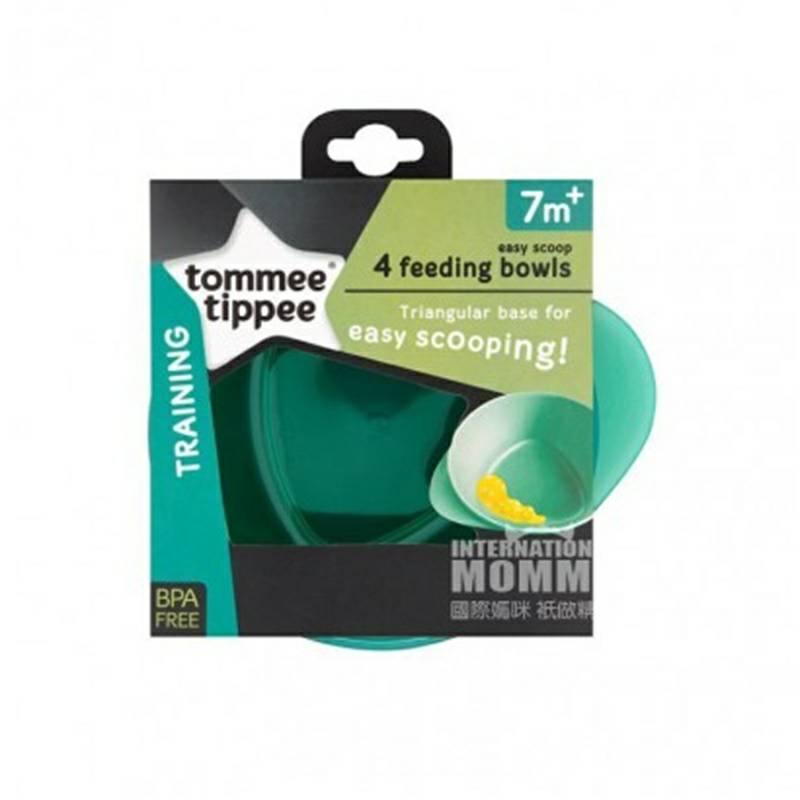 Tommee Tippee Mangkuk Pelatihan Suplemen Makanan Bayi Inggris 4 Pack Versi Luar Negeri