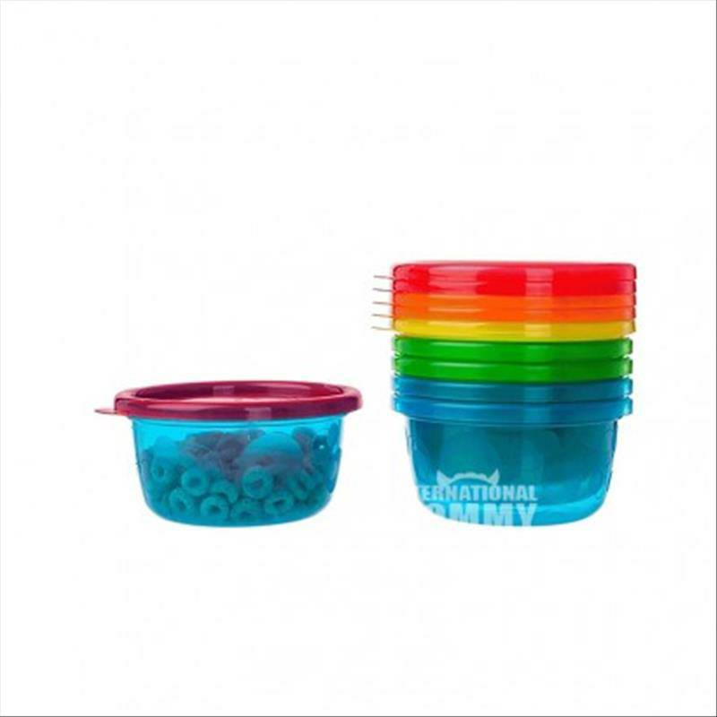 The First Years Bowl American Rainbow Tahun Pertama dengan Sampul 236ml 7pcs Versi Luar Negeri
