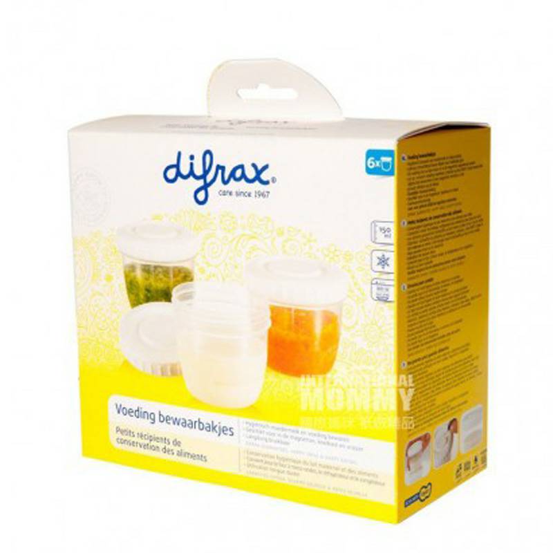 Difrax Dutch kotak penyimpanan makanan komplementer 150ml 6 pcs versi luar negeri