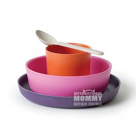 BIOBU by EKOBO Set Peralatan Makan Serat Bambu Alami Perancis Versi Lu...