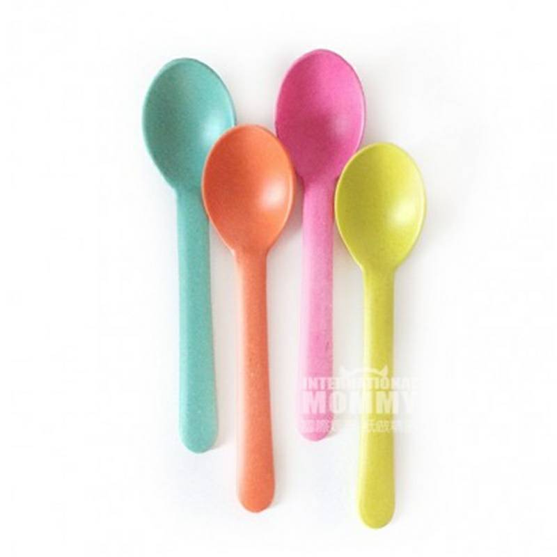 BIOBU by EKOBO Sendok serat bambu alami Prancis versi empat paket di luar negeri