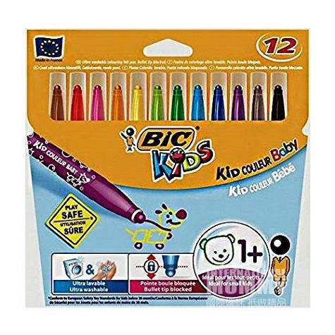 BIC KIDS Graffiti 12-warna pena cat air bayi Perancis yang tidak berac...