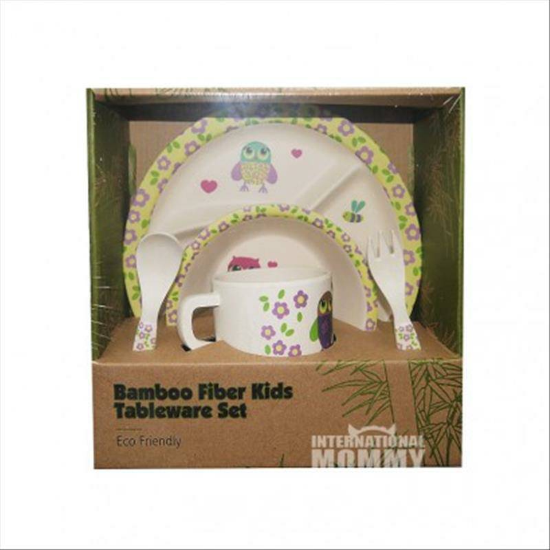 Bebanino Jerman Bebanino peralatan makan bayi serat bambu 5-set edisi luar negeri