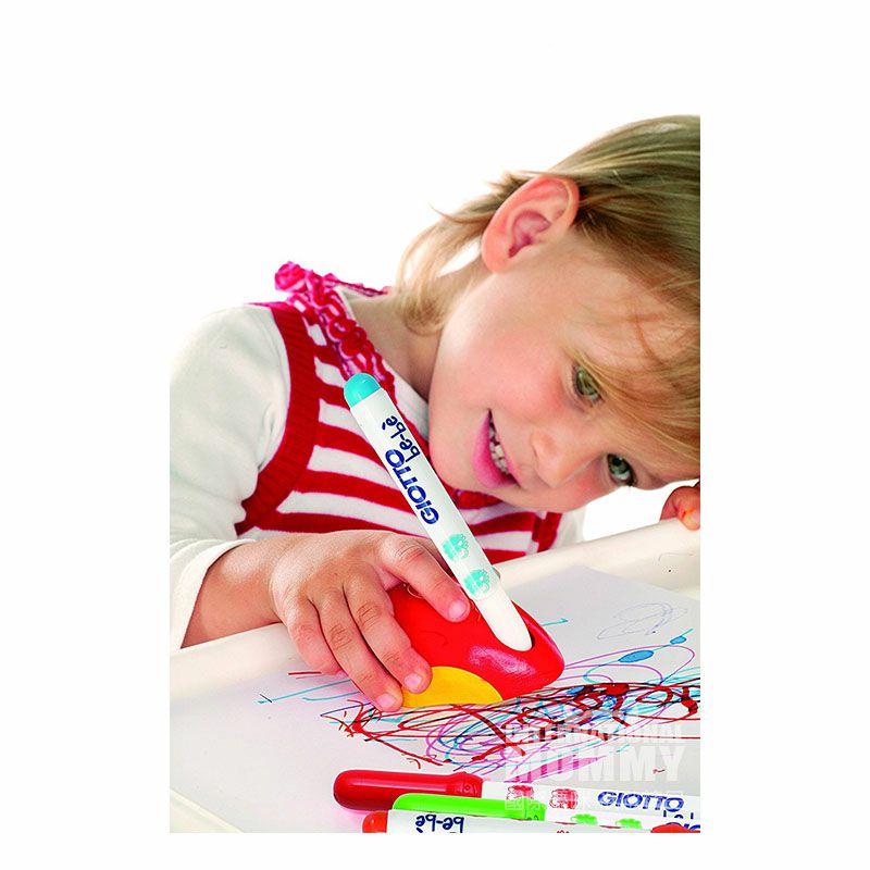 GIOTTO Italy GIOTTO anak-anak tidak beracun 8 warna lukisan cat air pena dengan telur - berbentuk pemegang pena Versi lu