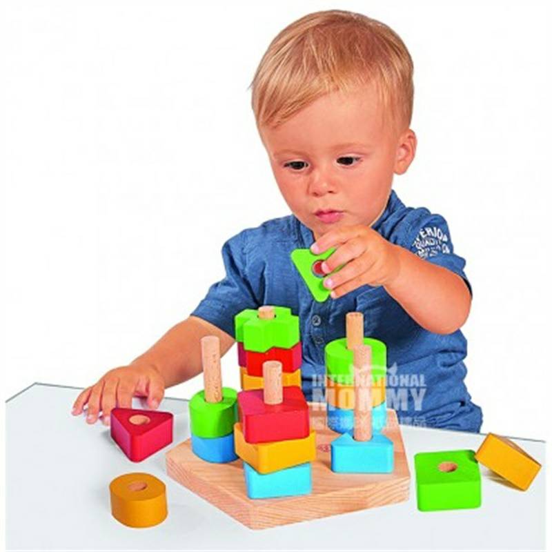 Eichhorn Blok bangunan pasak kayu anak-anak Jerman edisi luar negeri