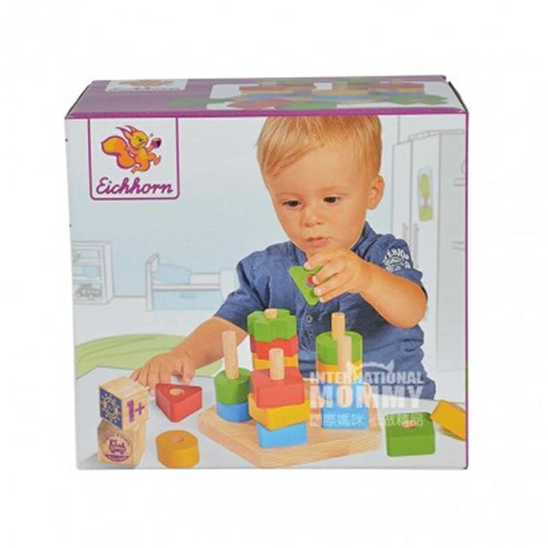 Eichhorn Blok bangunan pasak kayu anak-anak Jerman edisi luar negeri
