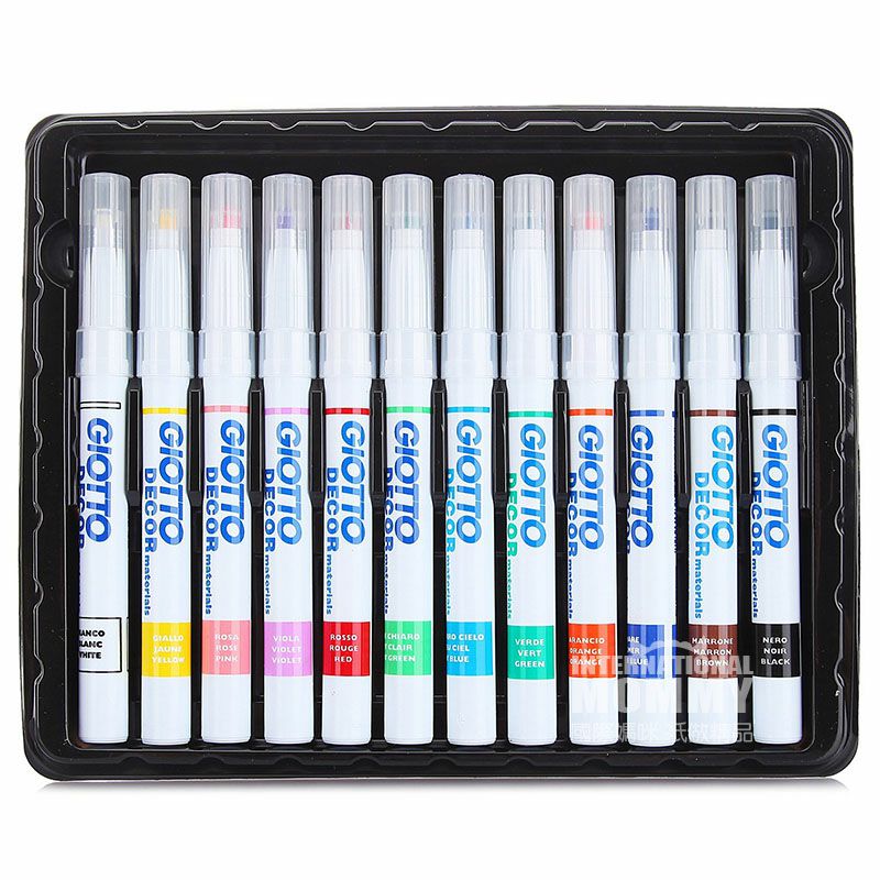 GIOTTO Italia GIOTTO logam kaca keramik pena cat air plastik 12 warna edisi luar negeri