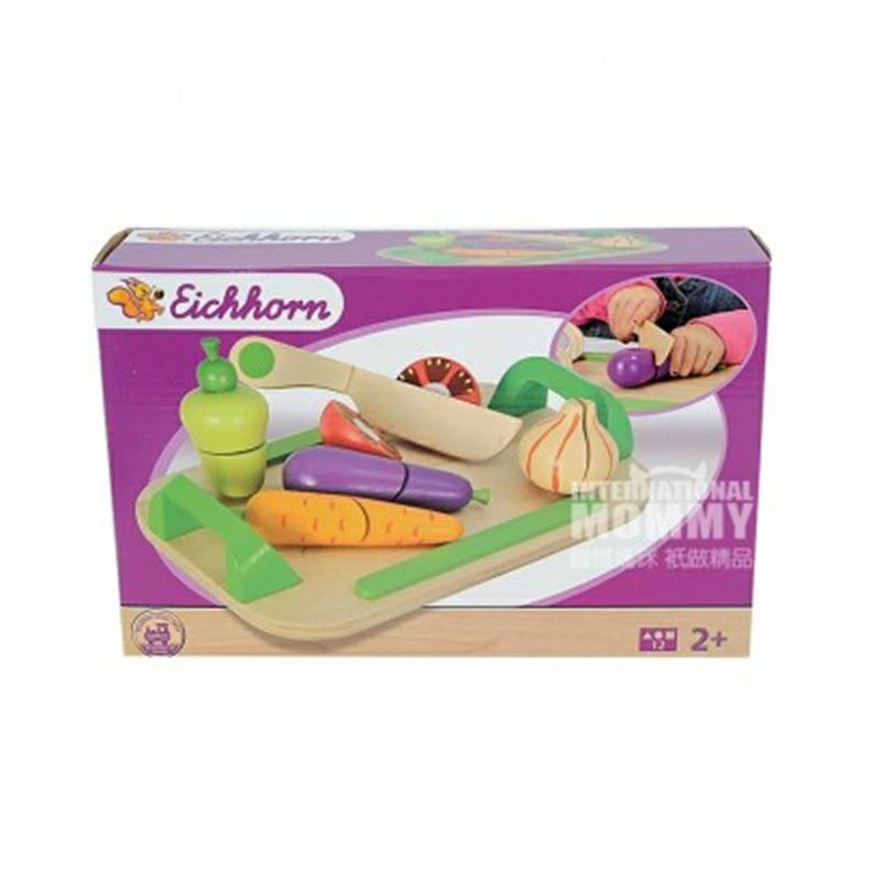 Eichhorn Jerman talenan kayu dan sayuran blok bangunan mainan versi luar negeri