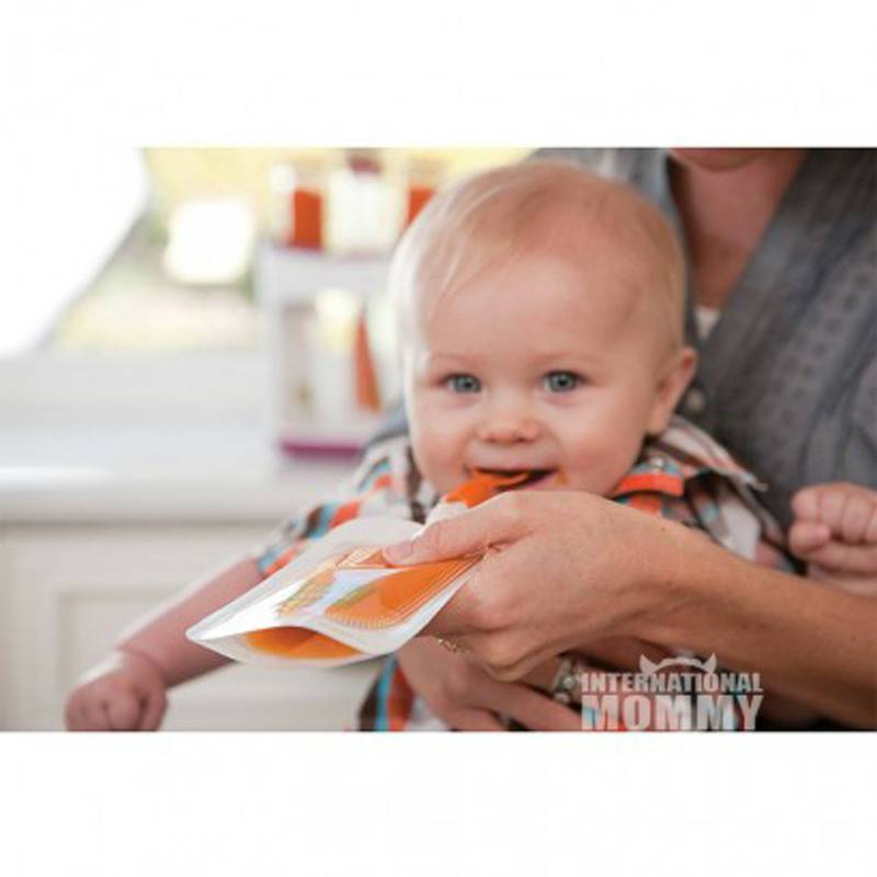 Infantino Suplemen makanan bayi Infantino mengisap dan mencocokkan sendok makan bungkus versi luar negeri