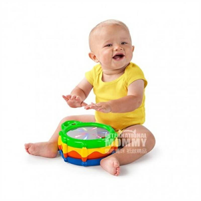 BRIGHT STARTS American Baby Laughing Knocking Drum Puzzle Mainan Pembelajaran Awal Pencerahan Versi Luar Negeri