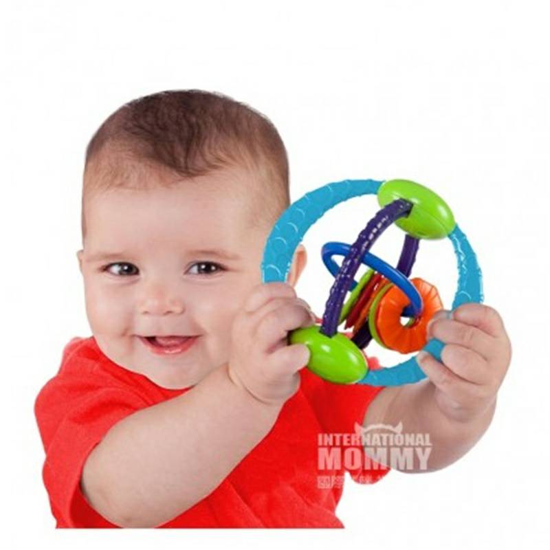 Oball American baby puzzle handbell berputar pegangan bola mainan versi luar negeri
