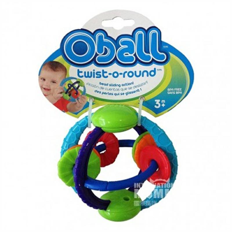 Oball American baby puzzle handbell berputar pegangan bola mainan versi luar negeri
