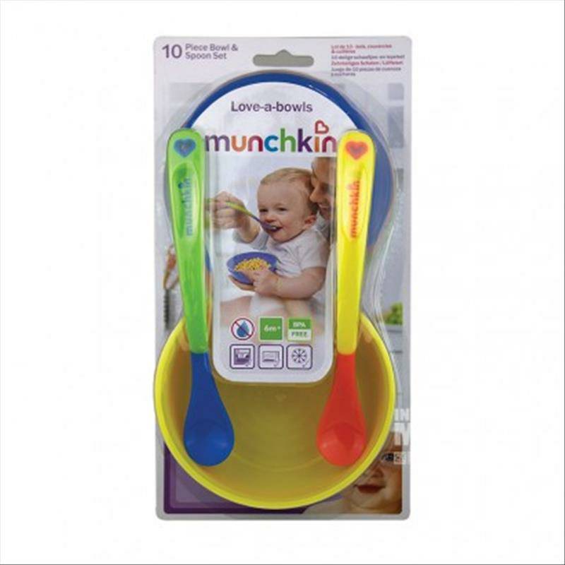 Munchkin American Color Baby Bowl Spoon Set Versi Luar Negeri