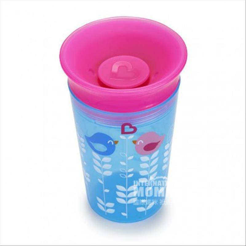 Munchkin 360 Derajat Tahan Air Bayi Belajar Minum Cup Tanpa Pegangan 266ml Versi Luar Negeri