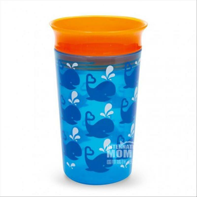 Munchkin 360 Derajat Tahan Air Bayi Belajar Minum Cup Tanpa Pegangan 266ml Versi Luar Negeri