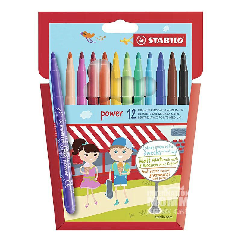 STABILO 12 pena cat air dicuci anak-anak Jerman edisi luar negeri