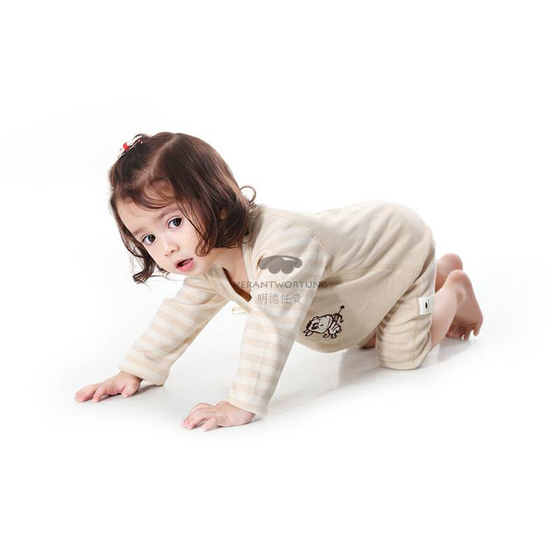 Verantwortung pria dan wanita bayi katun warna organik empat musim piyama kupu-kupu hammock romper