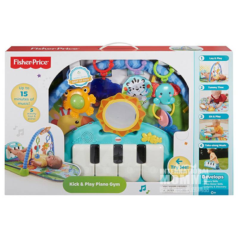 Fisher Price American pedal piano gym mainan versi luar negeri