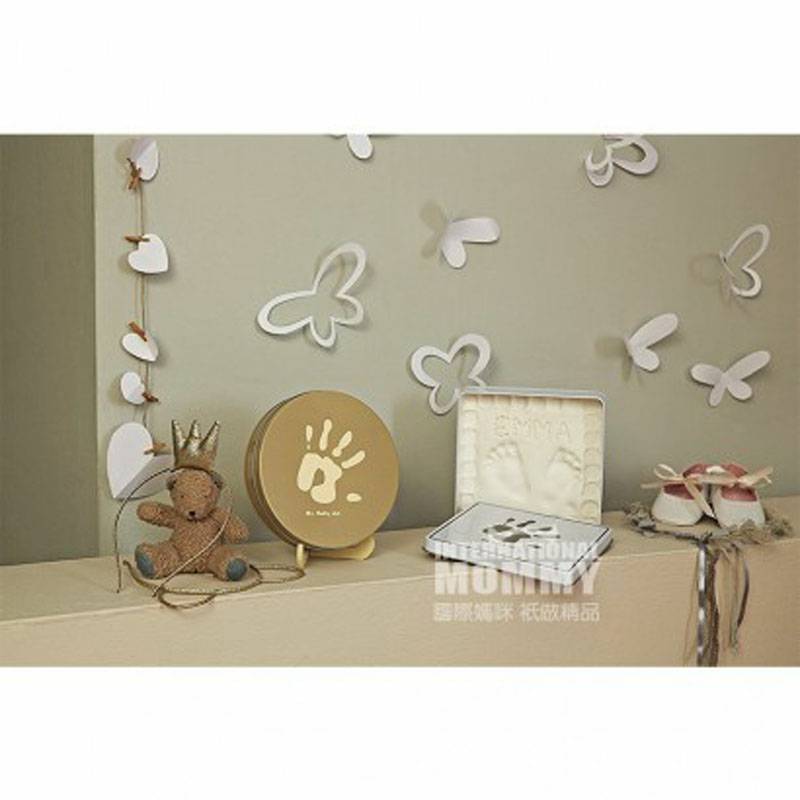 Baby art Jerman bayi yang baru lahir tangan dan kaki cetak lumpur suvenir persegi edisi luar negeri