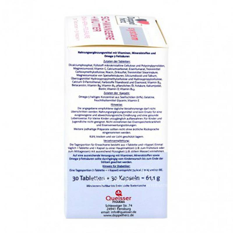 Doppelherz wanita hamil Jerman tablet DHA / EPA asam folat versi luar negeri
