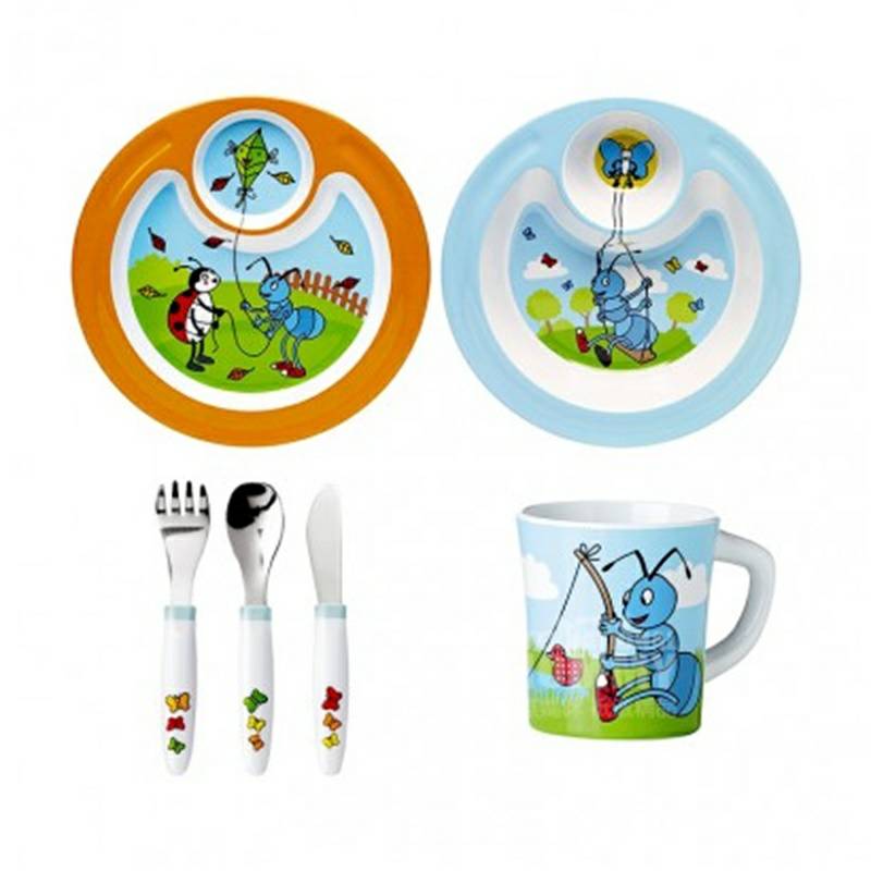 EMSA 6-piece set peralatan makan anak-anak Jerman edisi luar negeri
