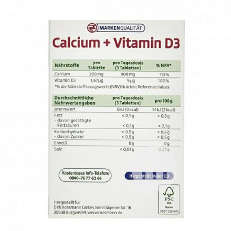 Altapharma Germany Altapharma Nutrisi Tablet Kalsium dengan Vitamin D3 Versi Luar Negeri