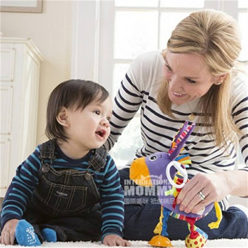 Lamaze American baby keledai rattle bubut menggantung versi luar negeri