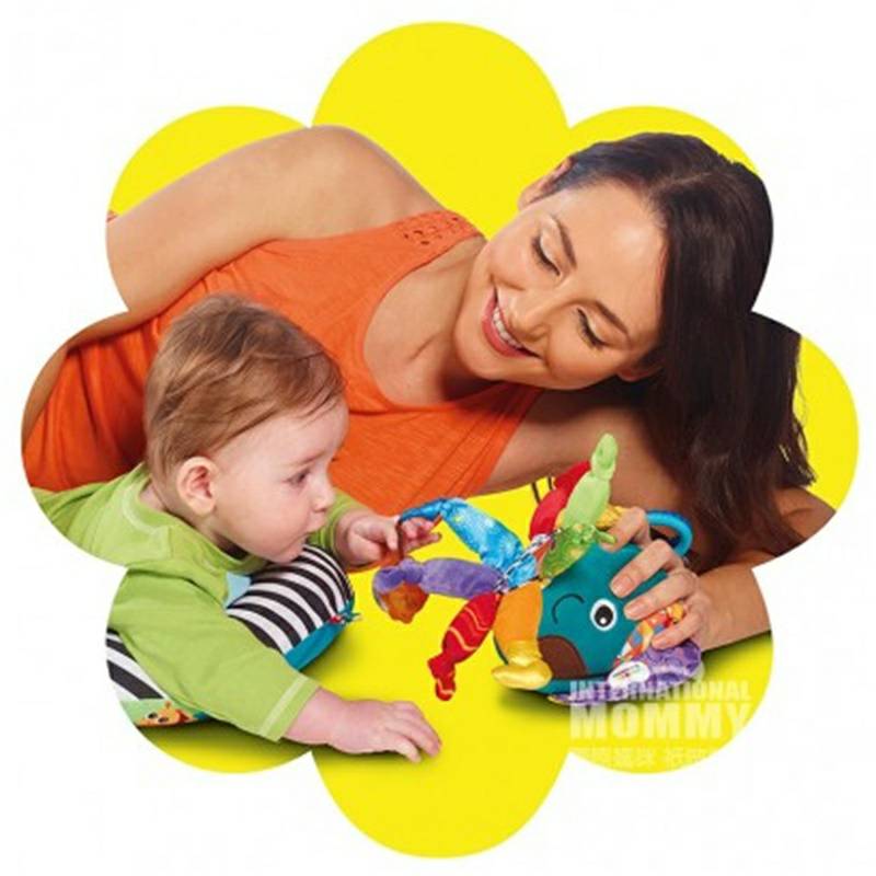 Lamaze bubut mainan gurita kecil Amerika tergantung versi luar negeri