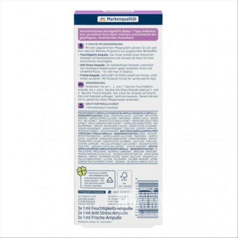 Balea German Hyaluronic Acid 7 Day Rejuvenating Essence Ampoule Versi Luar Negeri