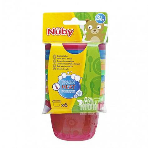 Nuby Bayi Amerika memakai mangkuk pelangi dengan penutup 6 pc 120ml