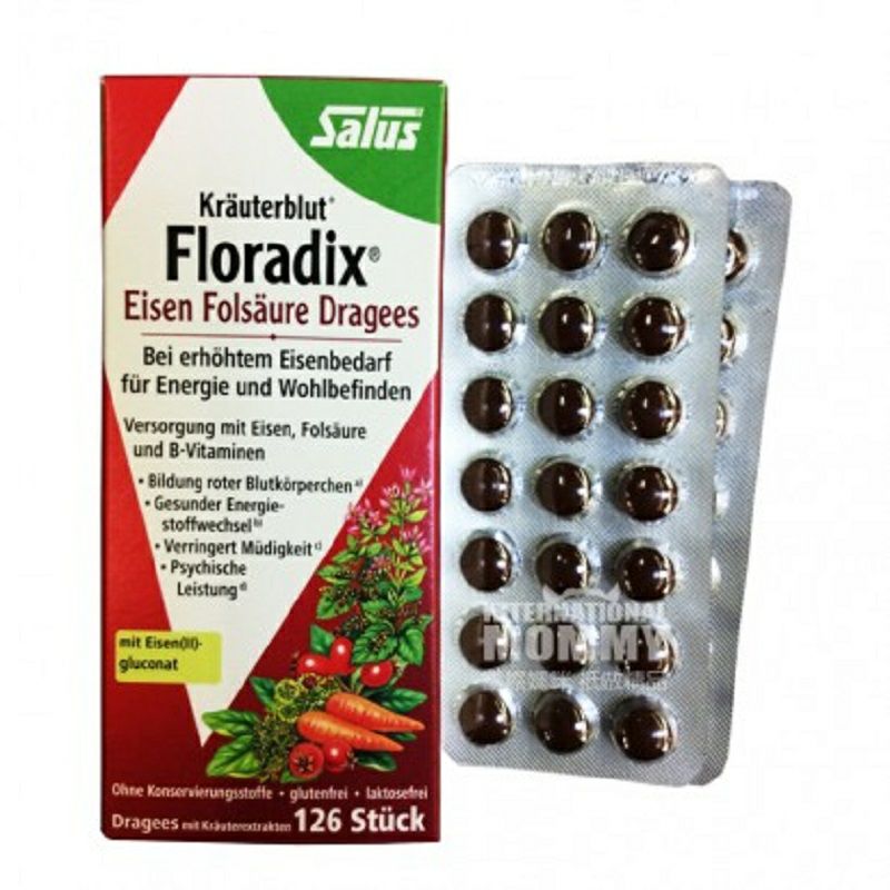 Salus Jerman tablet besi floridix berisi 126 versi asam folik di luar negeri