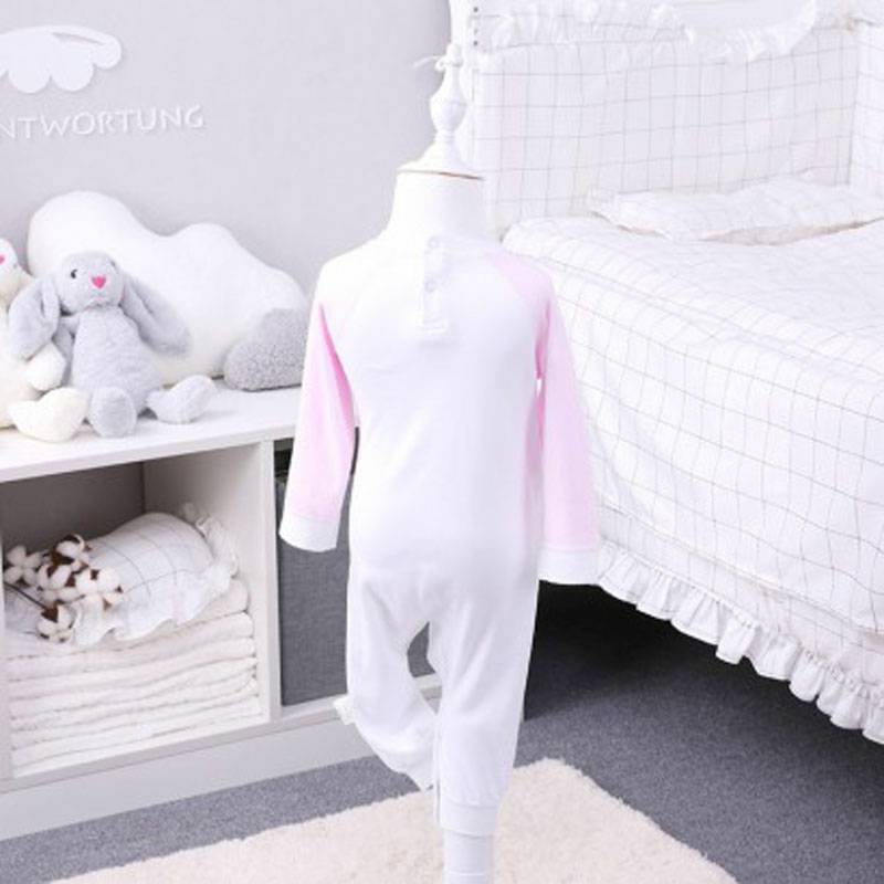 Verantwortung jantan dan betina bayi katun organik jumpsuit baju monyet kucing tawa bergaya Eropa