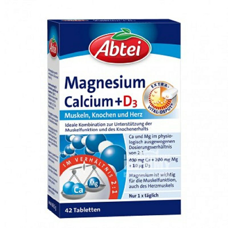 Abtei Jerman Abtei vitamin D3 + kalsium magnesium tablet nutrisi kesehatan untuk pemeliharaan tulang di luar negeri vers