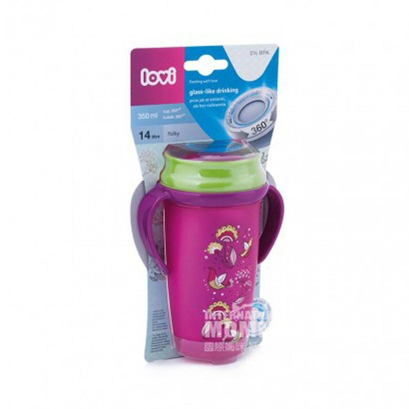 Lovi Polish Baby Happy Bird 360 ° Sealed Learning Drink Cup 350ml Versi Luar Negeri