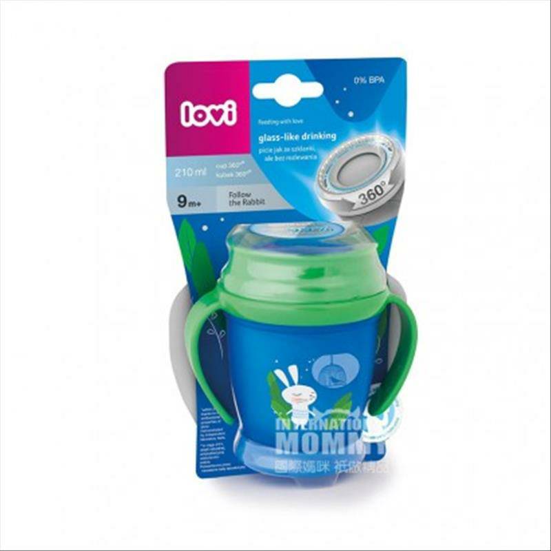 Lovi Polish Baby Rabbit Model 360 ° Cup Belajar Tertutup 210ml Versi Luar Negeri