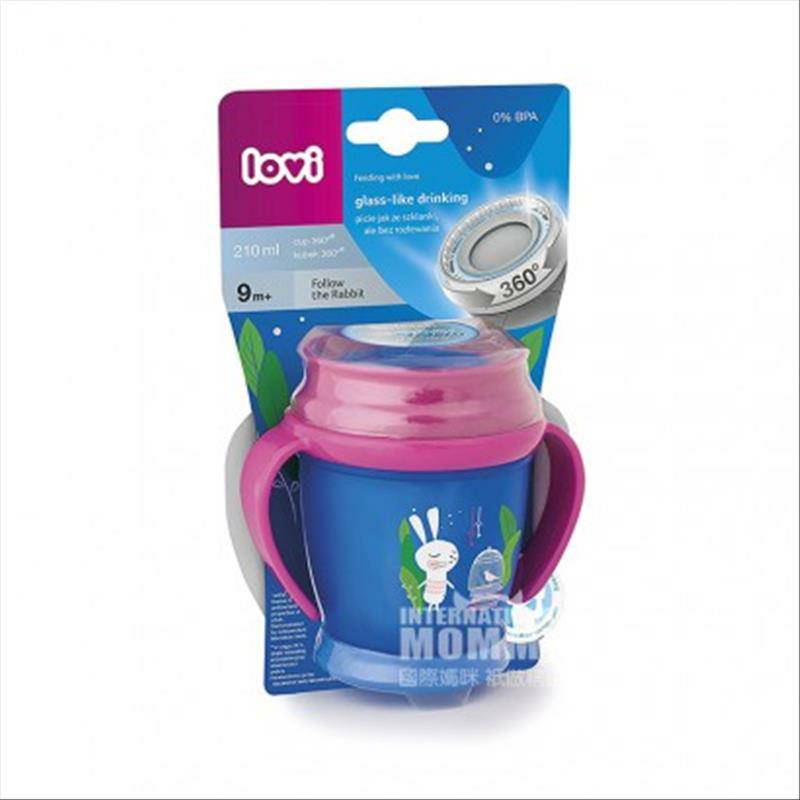 Lovi Polish Baby Rabbit Model 360 ° Cup Belajar Tertutup 210ml Versi Luar Negeri