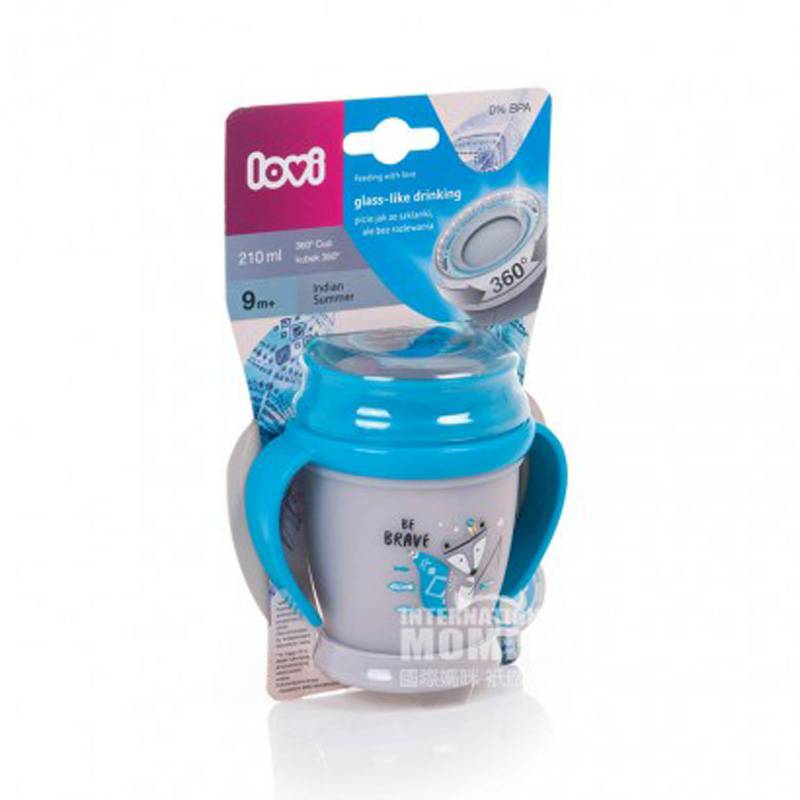 Lovi Polish Baby Fox 360 ° Sealed Learning Drink Cup 210ml Versi Luar Negeri