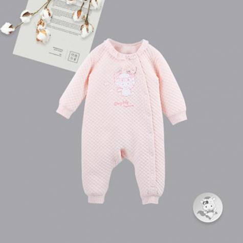 Verantwortung bayi perempuan kapas organik one-piece romper pink