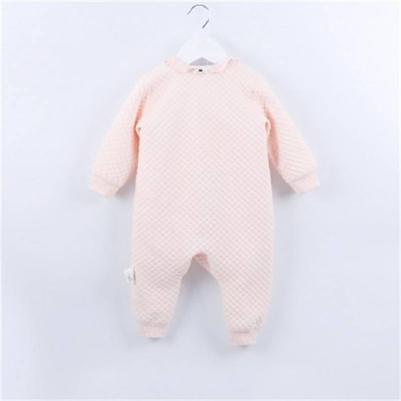 Verantwortung bayi perempuan kapas organik one-piece romper pink