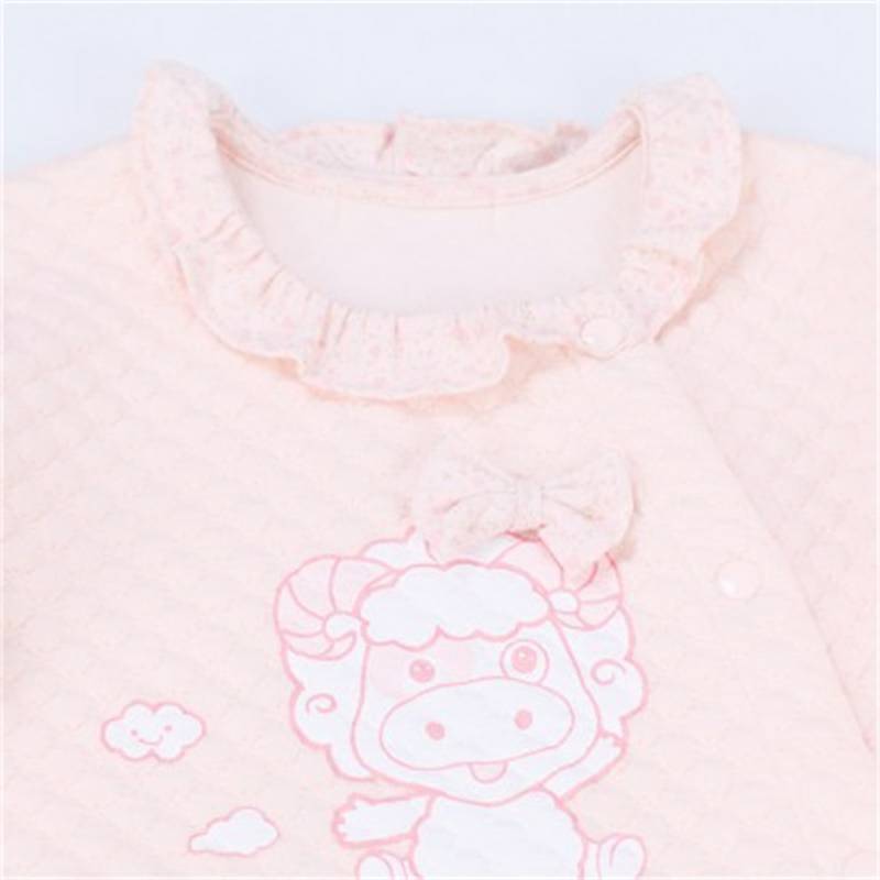 Verantwortung bayi perempuan kapas organik one-piece romper pink