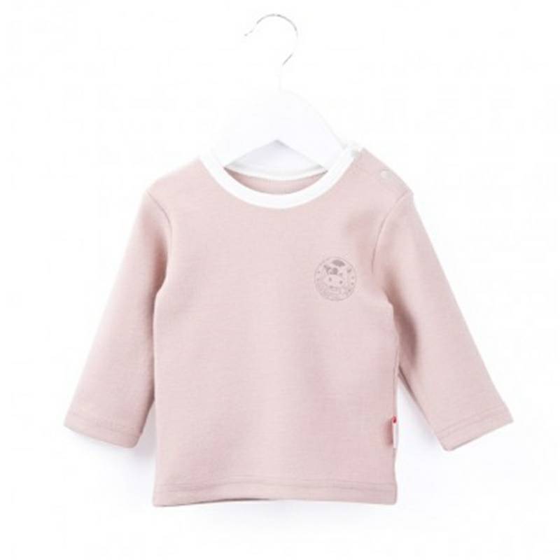 Verantwortung pria dan wanita bayi katun organik lengan panjang bottoming kemeja klasik sederhana