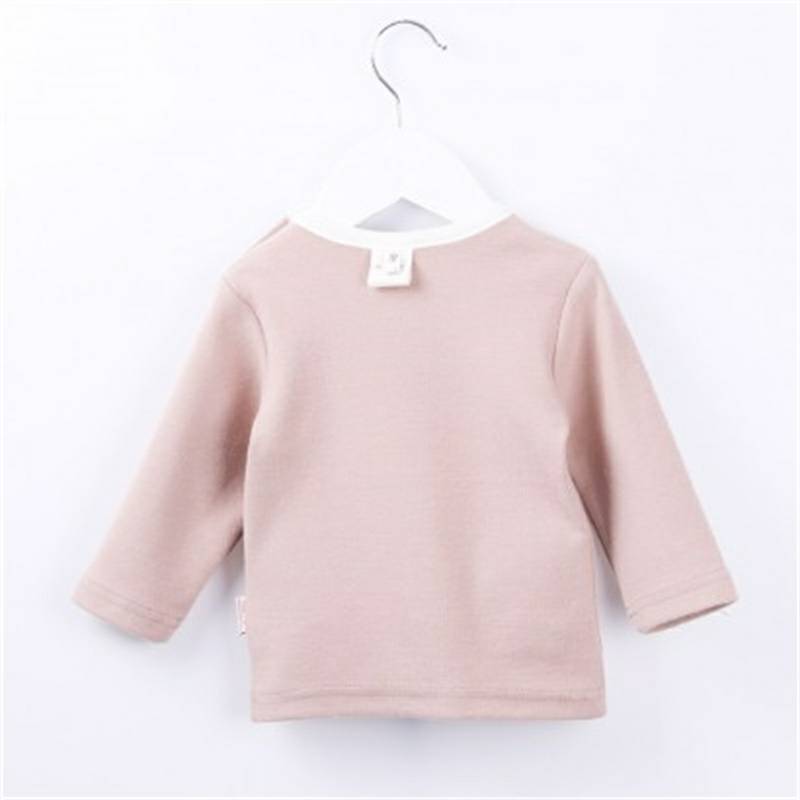 Verantwortung pria dan wanita bayi katun organik lengan panjang bottoming kemeja klasik sederhana