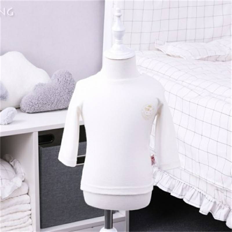 Verantwortung pria dan wanita bayi katun organik lengan panjang bottoming kemeja klasik sederhana