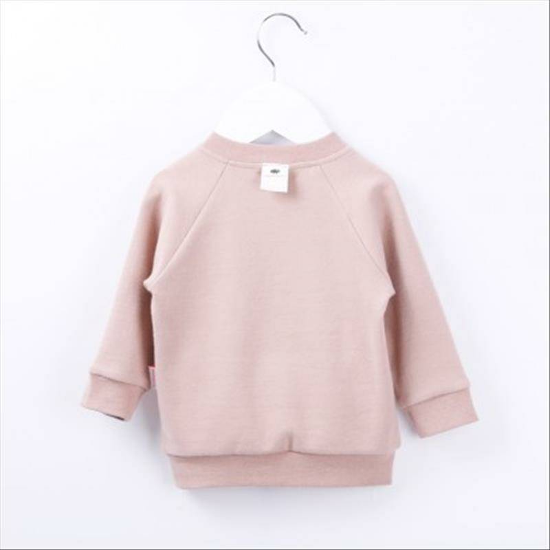 Verantwortung pria dan wanita bayi kemeja katun organik lengan panjang bottoming vitalitas warna solid