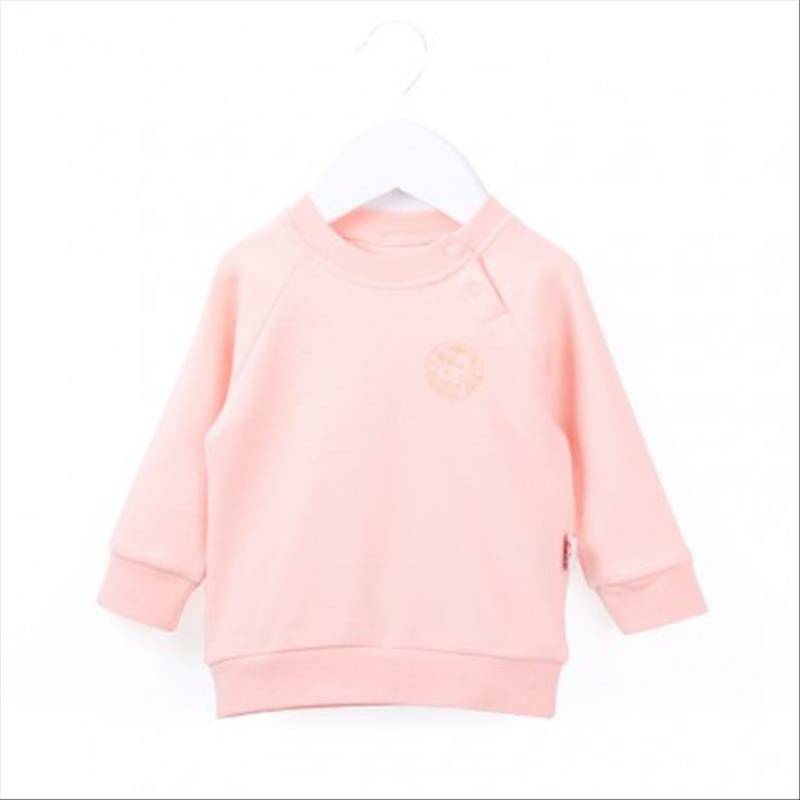 Verantwortung pria dan wanita bayi kemeja katun organik lengan panjang bottoming vitalitas warna solid