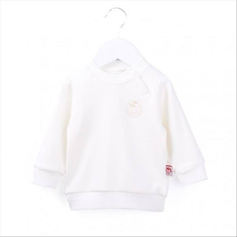 Verantwortung pria dan wanita bayi kemeja katun organik lengan panjang bottoming vitalitas warna solid