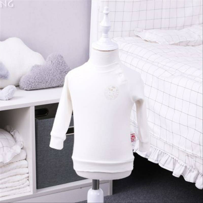 Verantwortung pria dan wanita bayi kemeja katun organik lengan panjang bottoming vitalitas warna solid