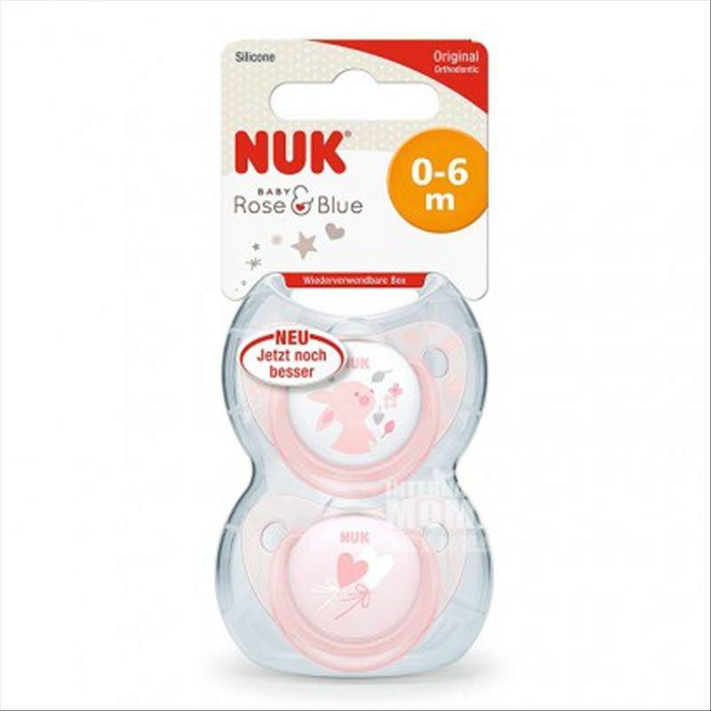 NUK Jerman NUK bayi berlayar kelinci silikon dot 0-6 bulan dua paket versi luar negeri